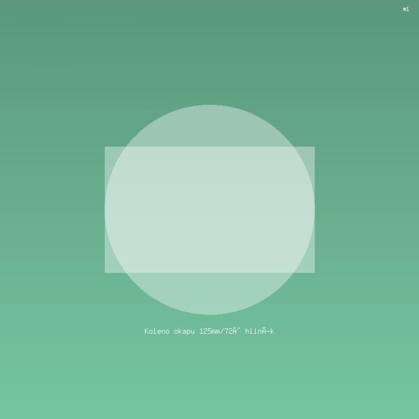 Koleno okapu 125mm/72° hliník