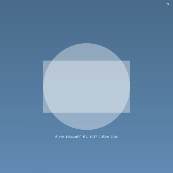 Plech lakovaný RAL 8017 0.50mm 1x2m