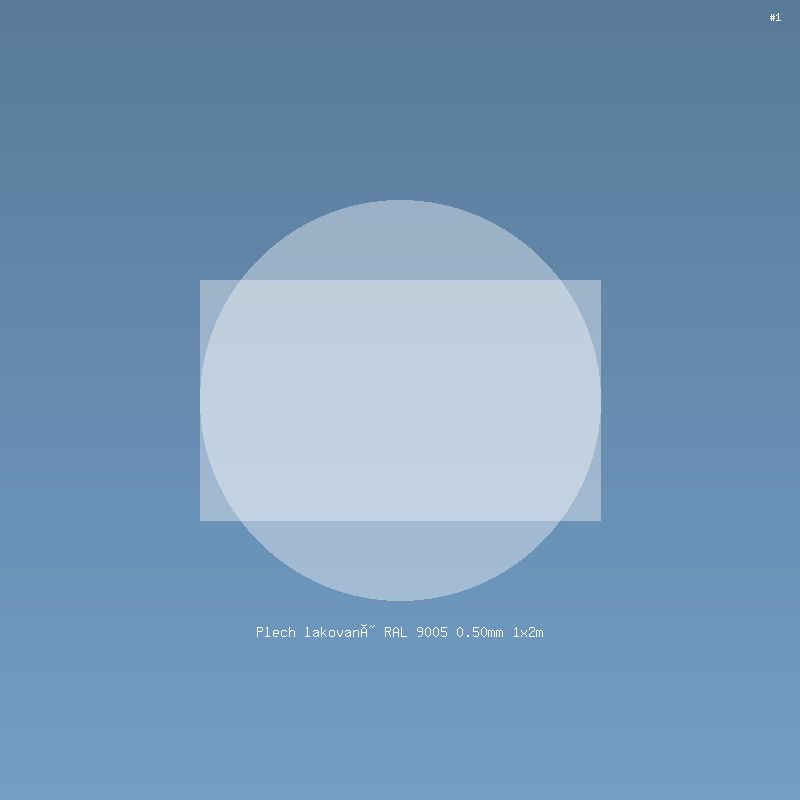 Plech lakovaný RAL 9005 0.50mm 1x2m