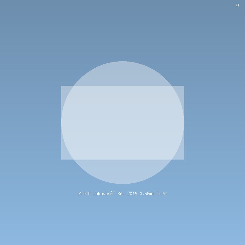 Plech lakovaný RAL 7016 0.55mm 1x2m