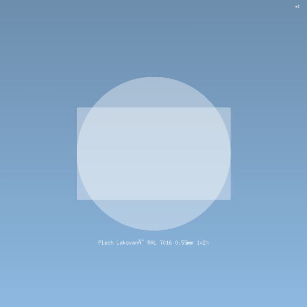 Plech lakovaný RAL 7016 0.55mm 1x2m