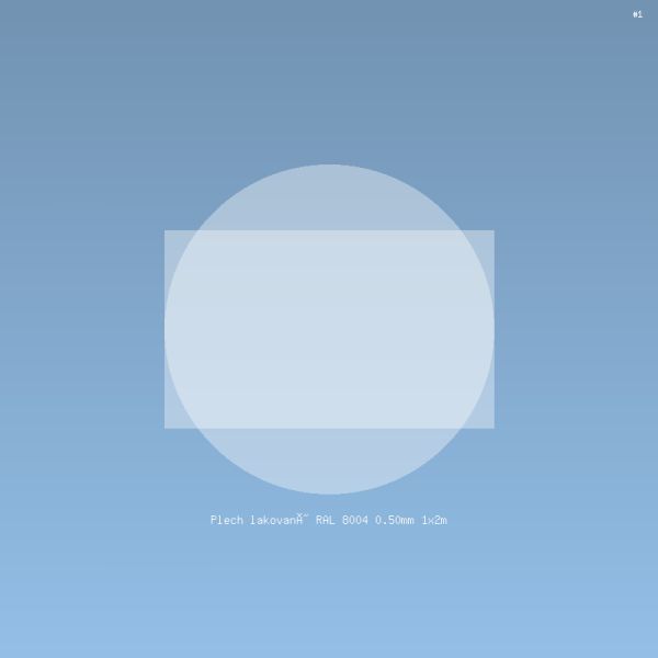 Plech lakovaný RAL 8004 0.50mm 1x2m