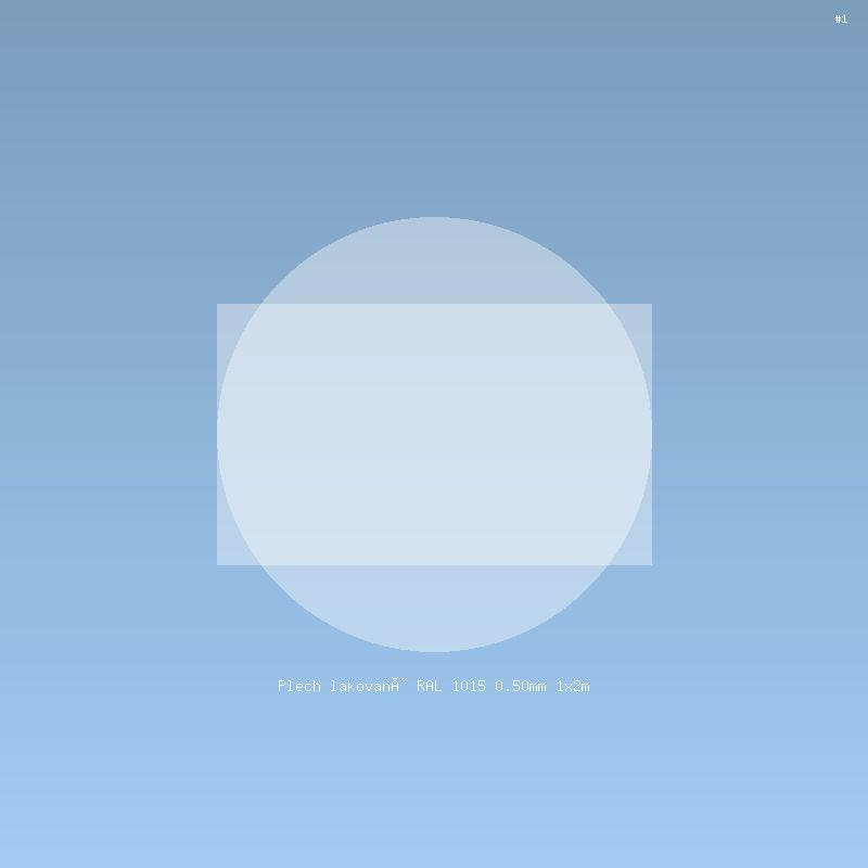 Plech lakovaný RAL 1015 0.50mm 1x2m