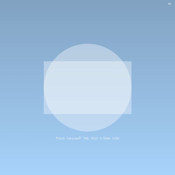 Plech lakovaný RAL 5010 0.50mm 1x2m