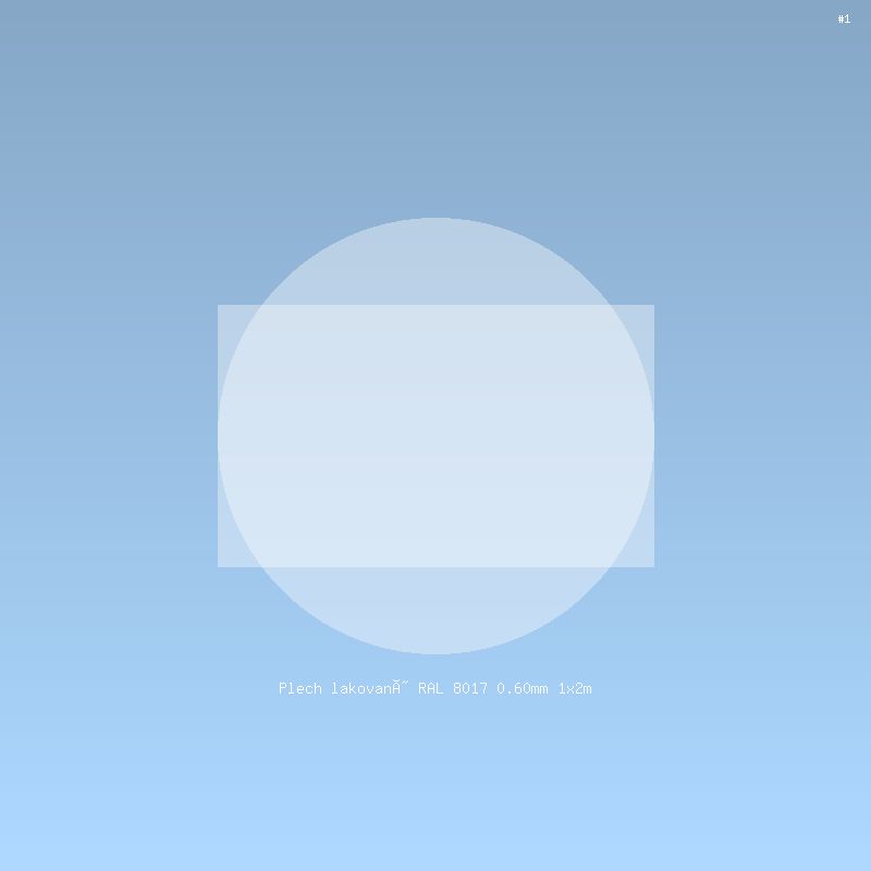 Plech lakovaný RAL 8017 0.60mm 1x2m