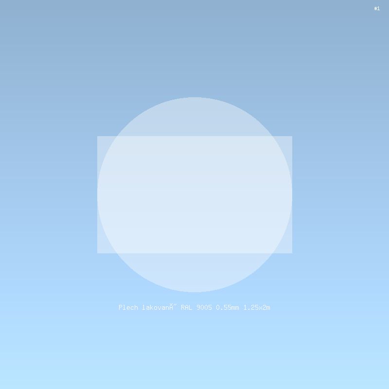 Plech lakovaný RAL 9005 0.55mm 1.25x2m