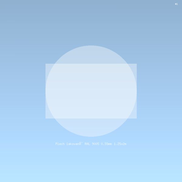 Plech lakovaný RAL 9005 0.55mm 1.25x2m