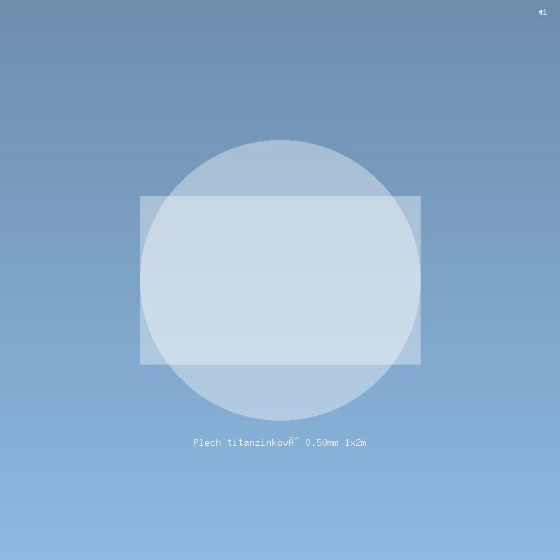 Plech titanzinkový 0.50mm 1x2m